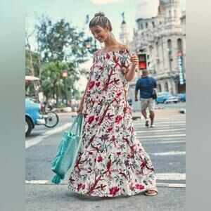 Guadalupe Smocked Bird Print Dress